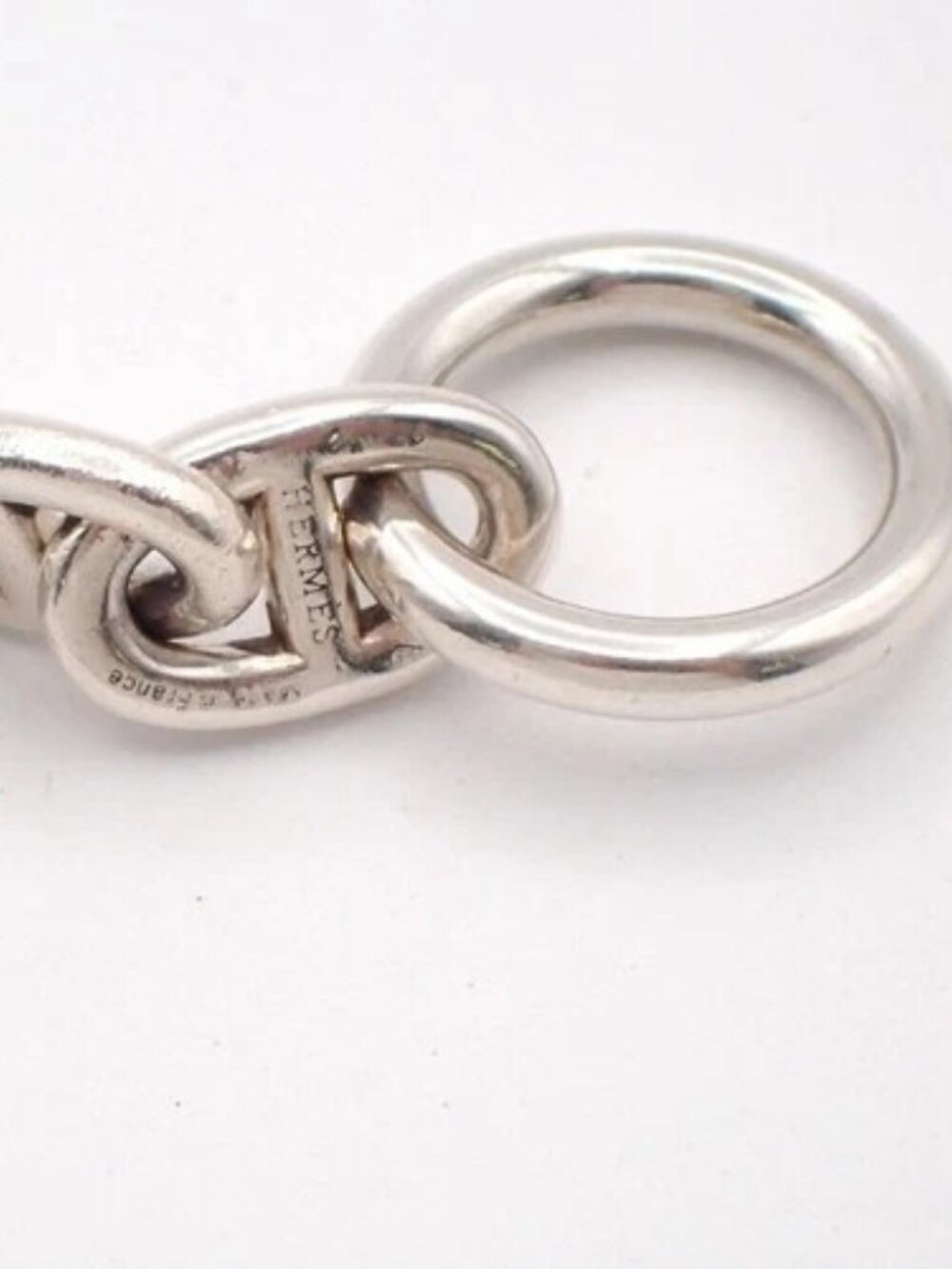 HERMES Logo Chaine D'ancre MM Chain Bracelet 16 Link Silver Ag925 385LC631 - Picture 5 of 6